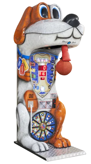 Boxer Dog Ticket boksemaskine til køb — Dog-modellen med billetprinter til præmiesystemer.