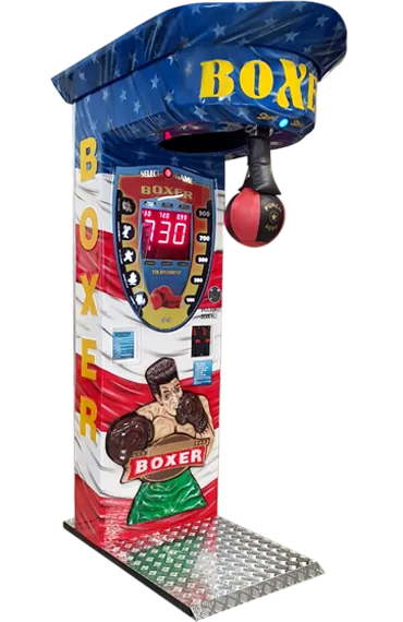 Boxer 3D boksemaskine til køb — 3D-effekter og moderne UI — populær hos amusement centers.